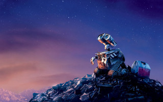 Robot rubble night sky stars - a robot free wallpaper