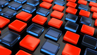 Red blue squares robot glowing - square free wallpaper
