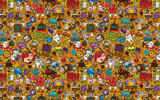 Colorful pattern items variety design - different free wallpaper