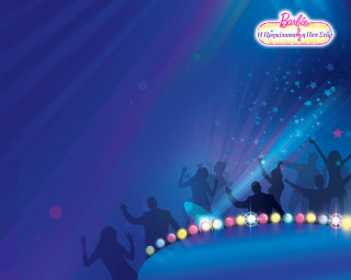 Dancing group stage lights stars - kitsch movement free wallpaper