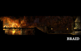 Dark city bridge fire background - a dark city free wallpaper