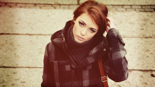 Woman coat serious look hands - serious free wallpaper for desktop