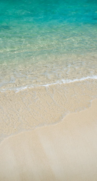Beach blue ocean white sand - impressionist free wallpaper