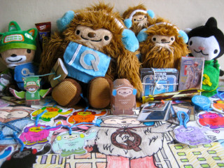 Stuffed animals table paper cutouts - underground free wallpaper