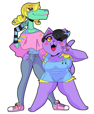 Cartoon woman cat hat dog - furry free wallpaper