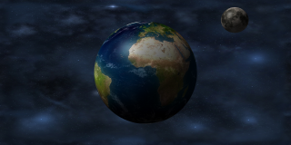 Earth moon stars space aurora - blue sky free wallpaper