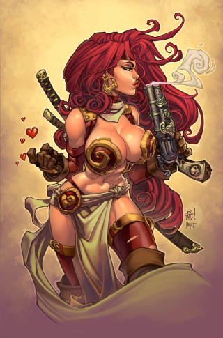Woman gun heart sword fantasy - western free wallpaper