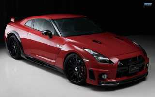 Red sports car dark room 52 - hyperrealism free wallpaper