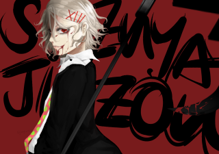 Man white hair black suit - a black suit free wallpaper