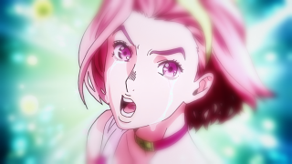 Girl pink hair surprised stars - the background free wallpaper