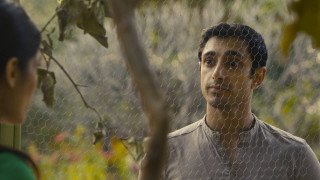 Man woman forest netted fence - movie still frame free wallpaper