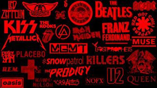 Red black stickers background group - punk art free wallpaper