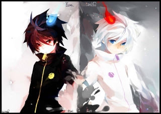 Anime characters standing wall red - neoexpressionism free wallpaper