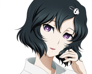 Woman black hair purple eyes - black hair free wallpaper