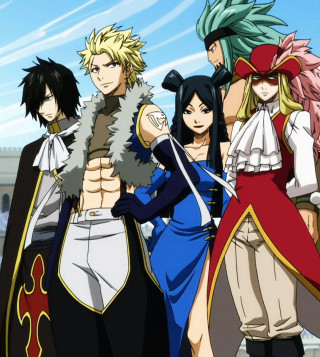 Anime characters group blue sky 8 - concept art free wallpaper