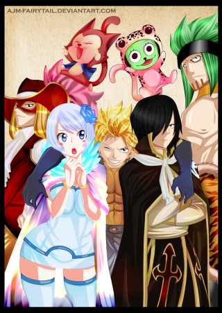 Anime characters group faces painted - their face free wallpaper