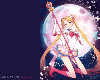 Blonde girl wand full moon - a full moon background free wallpaper
