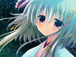 Girl long hair blue eyes 19 - a detailed drawing free wallpaper