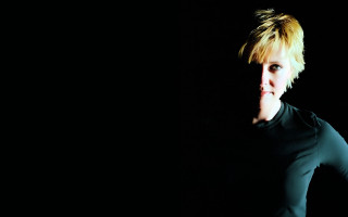 Blonde woman black shirt posing - alison kinnaird free wallpaper