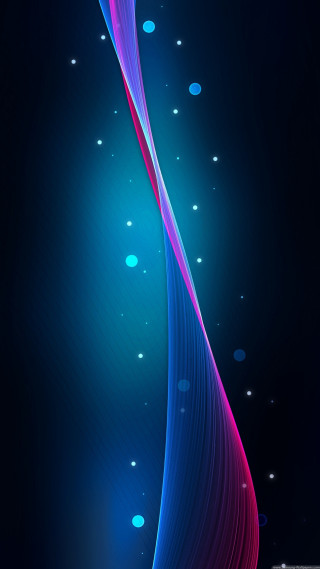 Blue pink wave bubbles black - wave free wallpaper