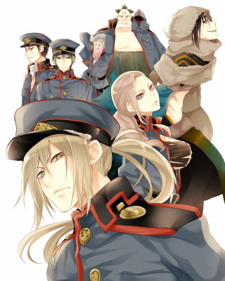 Anime characters hats uniforms group - a group of anime characters free wallpaper