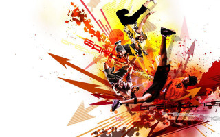 Skateboard trick splash paint graffiti - a skateboard in the air free wallpaper