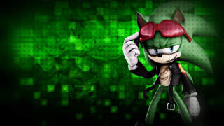 Cartoon character green background red 2 - square free wallpaper
