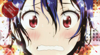 Anime bluehair redeyes sad crying - neoexpressionism free wallpaper