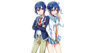 Anime characters arms crossed back - their back free wallpaper
