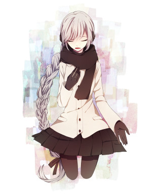 Girl long braid white coat - white hair free wallpaper