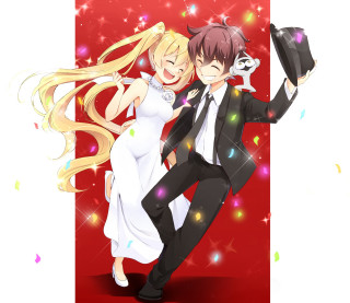 Formal dance couple red background - formal free wallpaper