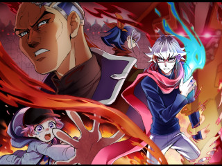 Anime redhair demonfaces group image - their face free wallpaper