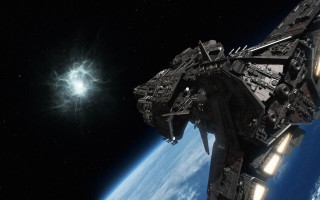 Space station earth bright light 2 - a space station in the middle of the earth free wallpaper