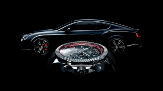 Black car red white clock - a black car free wallpaper