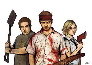 Bloody face ax knife shirt - a bloody face holding free wallpaper