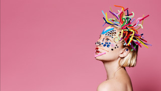 Colorful face paint mask woman - a face free wallpaper