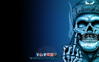 Skull moustache cigarette holding face - a cigarette free wallpaper for desktop