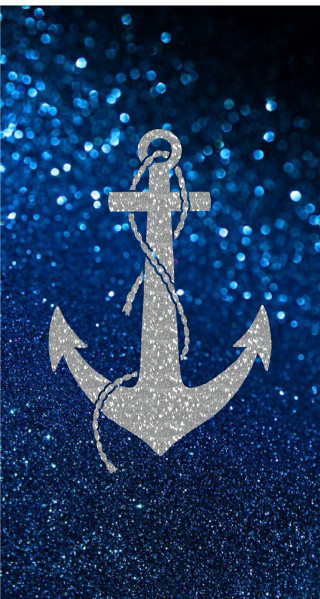 Blue white anchor rope side - blue free wallpaper