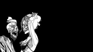 Black white drawing man woman 2 - lineart free wallpaper