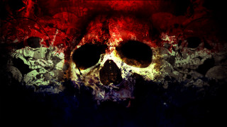 Skull red white paint pattern - a matte painting free wallpaper