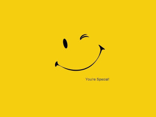 Yellow background smiley face youre - black ink free wallpaper