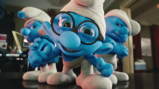 Blue cartoon characters glasses table - a group free wallpaper