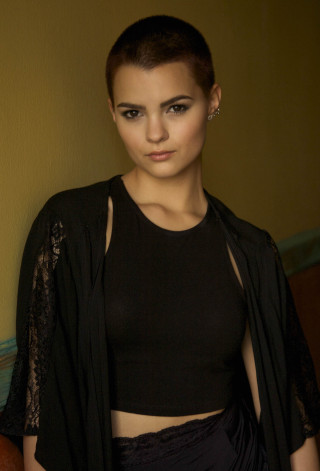 Woman black top jacket skirt - chase stone free wallpaper