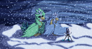 Cartoon characters snow cameraman camera - top of a snow free wallpaper