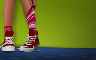Red shoes striped socks blue - shoe free wallpaper