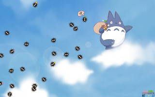 Cartoon character flying bugs blue - chiho aoshima free wallpaper