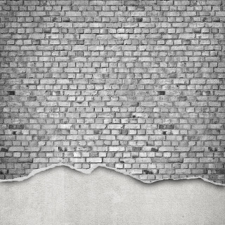 Brick wall crack white wall - a detailed matte painting free wallpaper