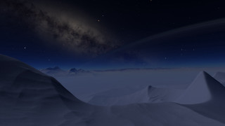 Night sky star filled mountain - a matte painting free wallpaper