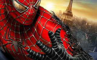Spider man red suit city - a red suit free wallpaper