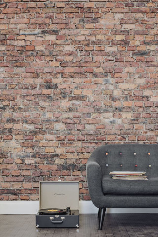 Couch suitcase brick wall record - a brick wall free wallpaper